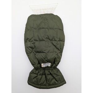 Eddie Bauer Goose Down Quilted Ice Scraper Mitt Olive Green Ripstop One Size